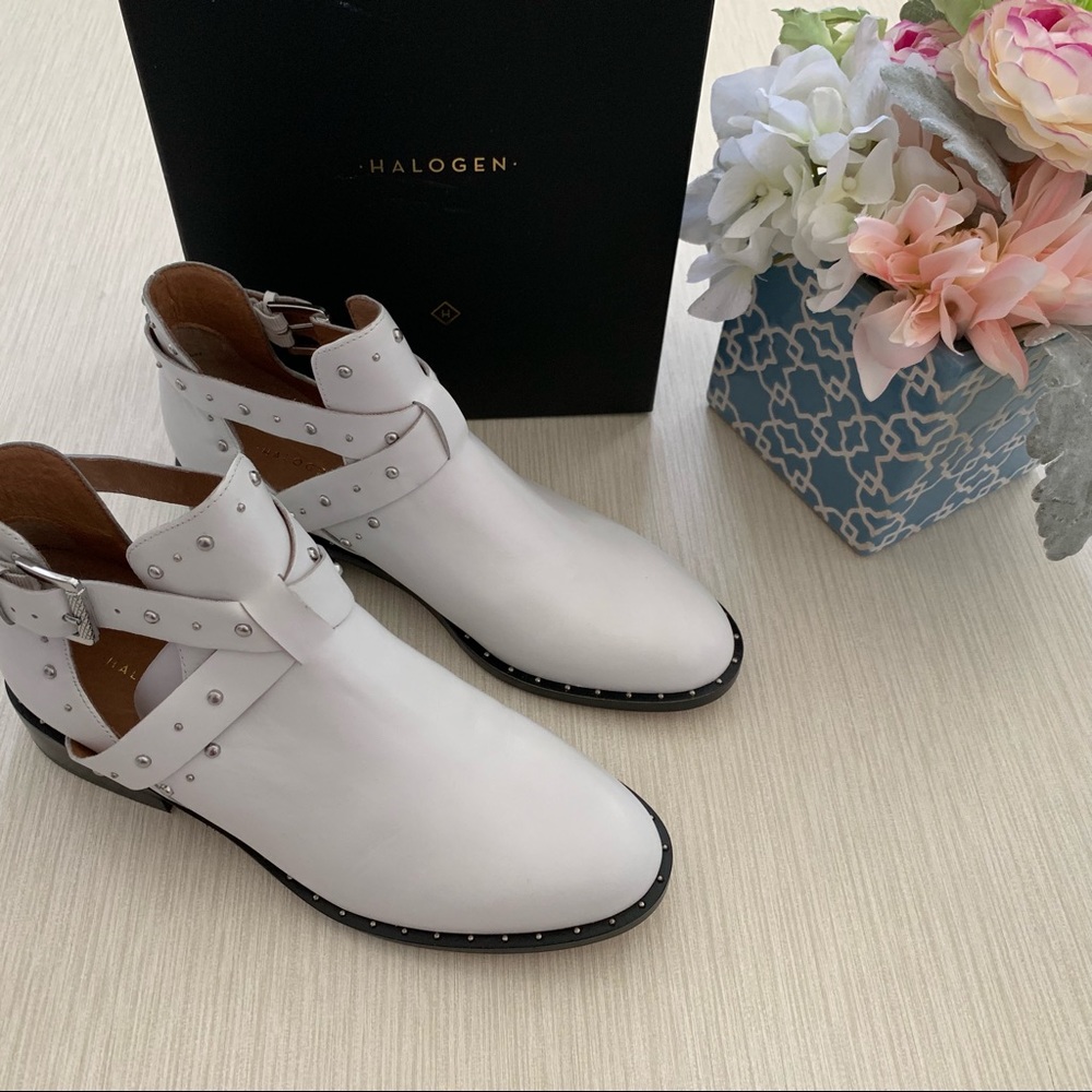 Halogen • White studded booties
